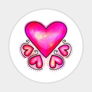 Valentines Day Pink Heart Magnet